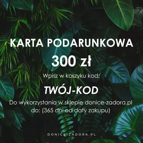 Karta podarunkowa DONICE-ZADORA.PL - 300 zł